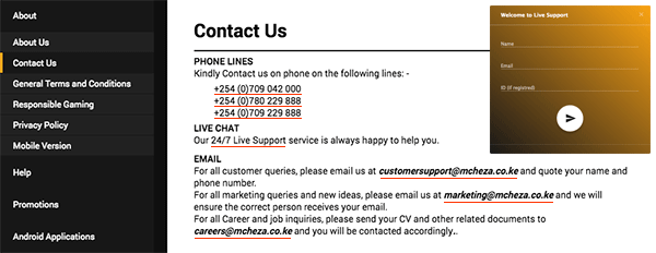 Mchesa contacts